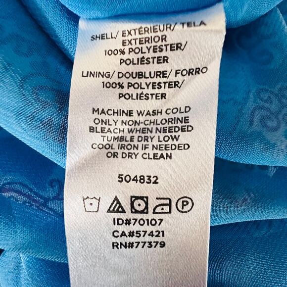 LOFT Boho Paisley Cami Blue Chiffon Resort Summer Tank Top XS - Picture 9 of 10